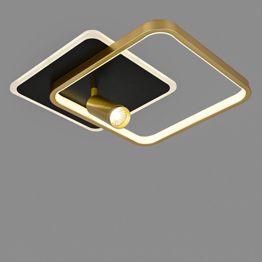 Люстра потолочная светодиодная Light House SY-19099/S PLG+BK 66/10W 350х350х90 мм Черный/Золотой