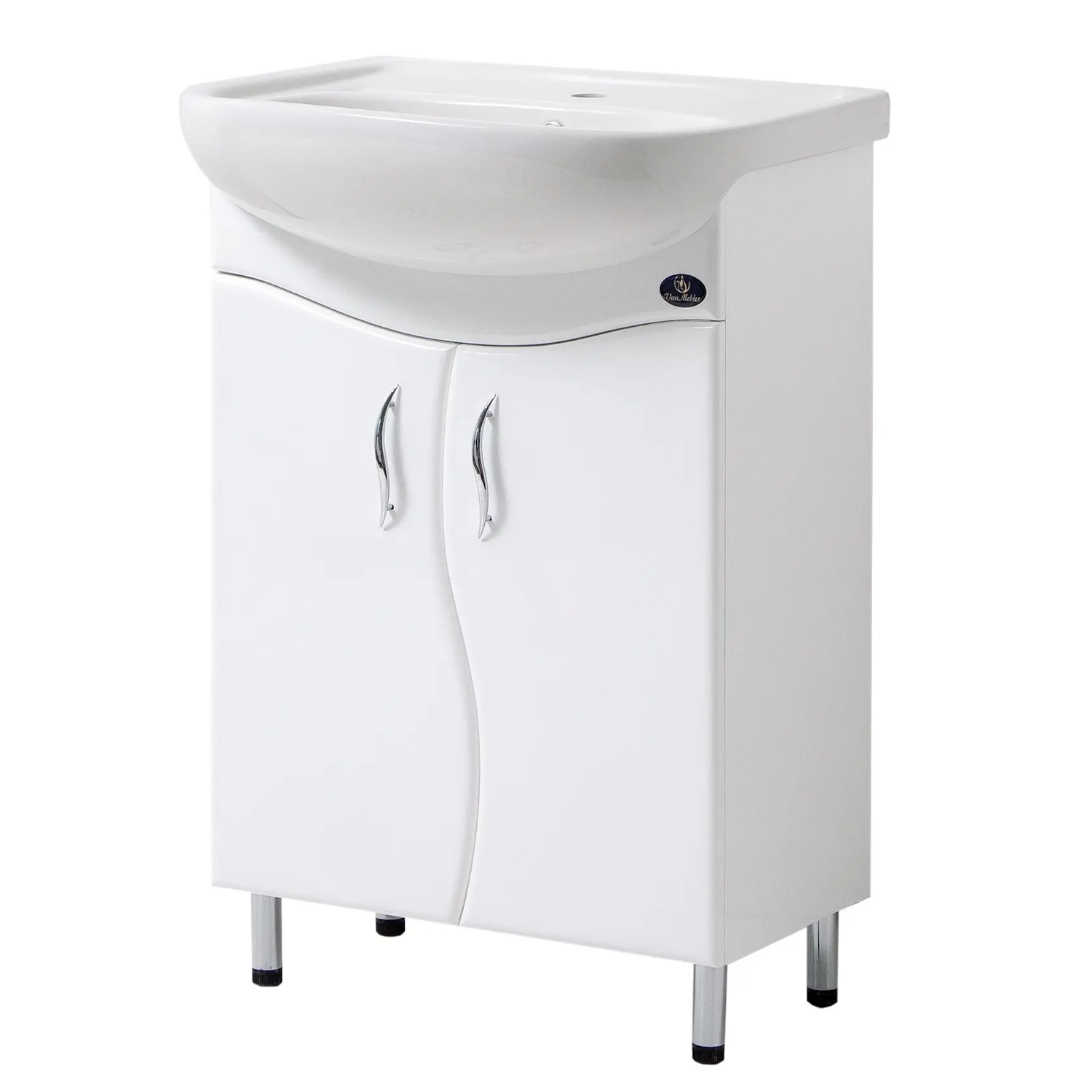 Тумба для ванной Van Mebles Хвиля 600x870 напольная с умывальником Прокси 60 Белый (MRT-000001204)