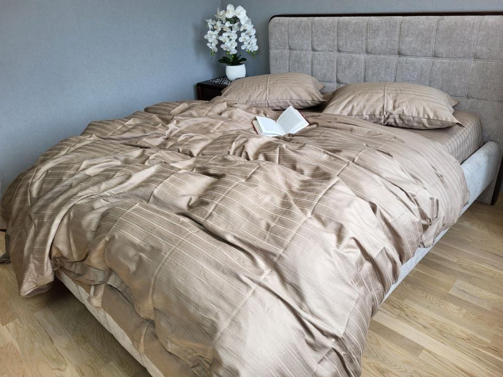 Комплект постельного белья Multi stripe двуспальный сатин Mocco