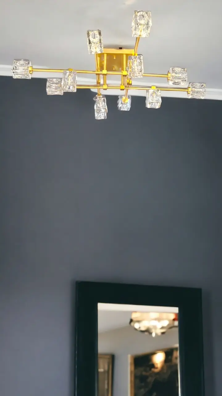 Люстра Хрусталь LED 8821 на 12 плафонов Золотой (703813)