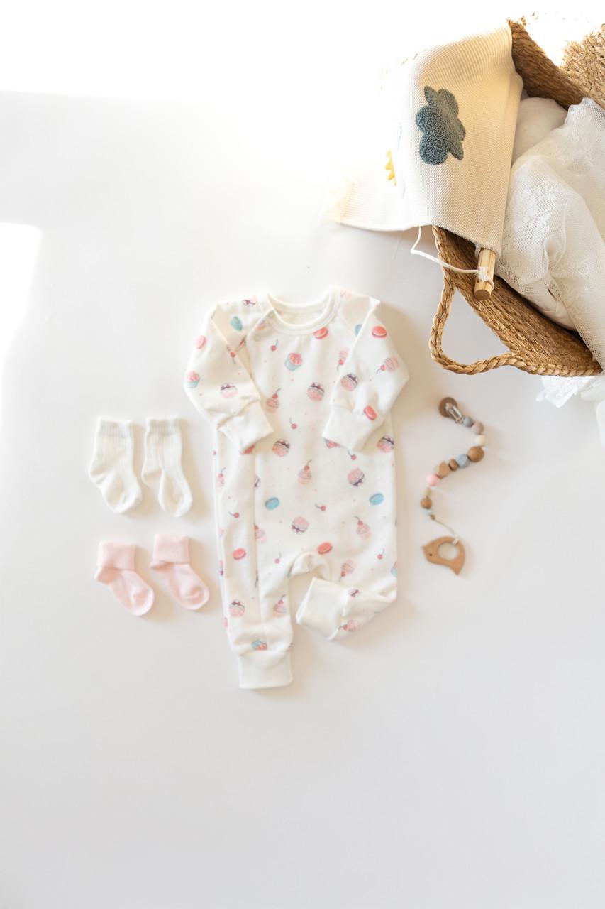 Ромпер для малюка Кекси на блискавці двонитка з начосом 68 см (2783211577) - фото 2 Ромпер для малюка Кекси на блискавці двонитка з начосом 68 см (2783211577) - фото 2