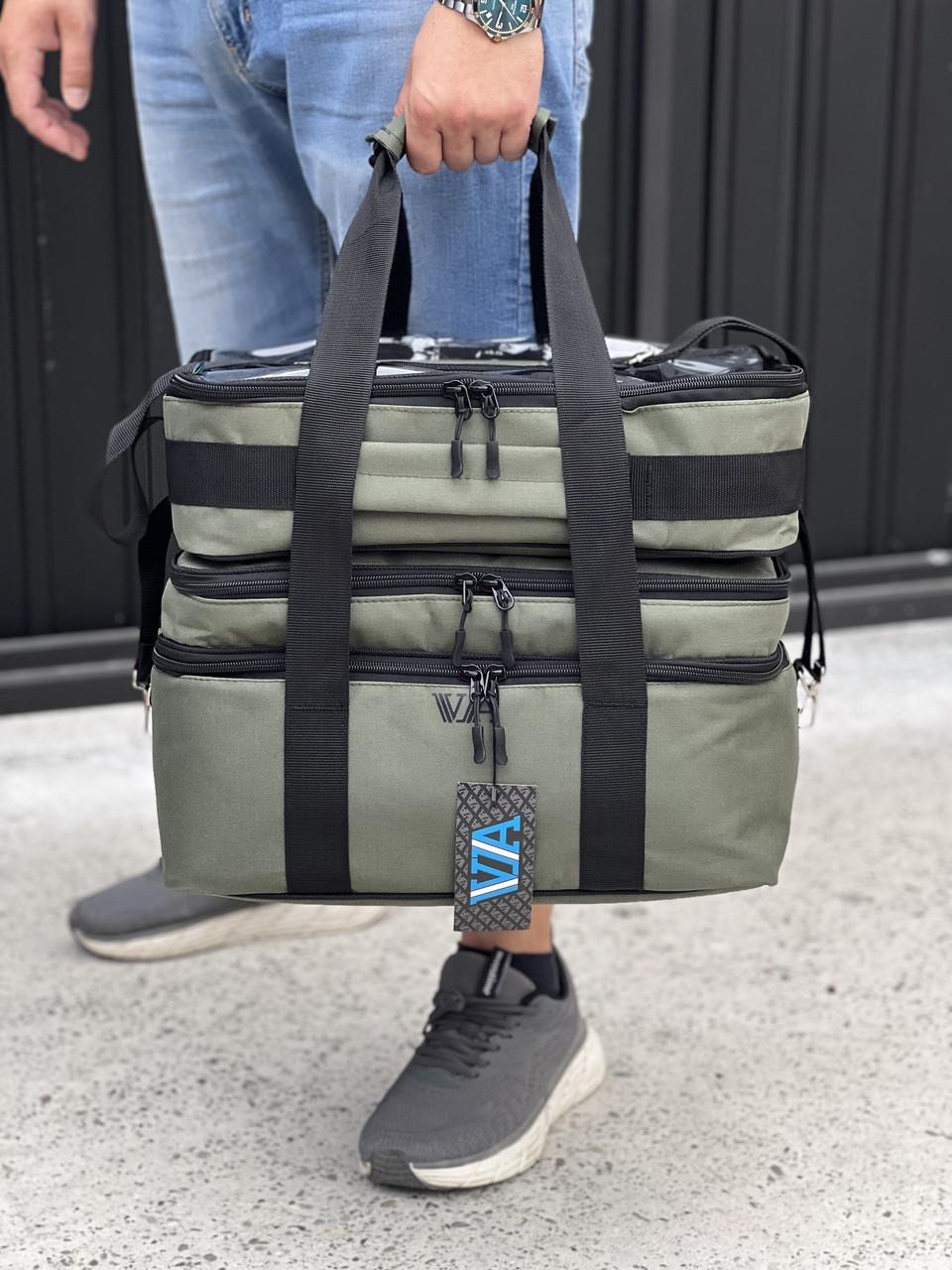 Сумка двойная для фидерной и карповой рыбалки 40x33x32 см (VA202)