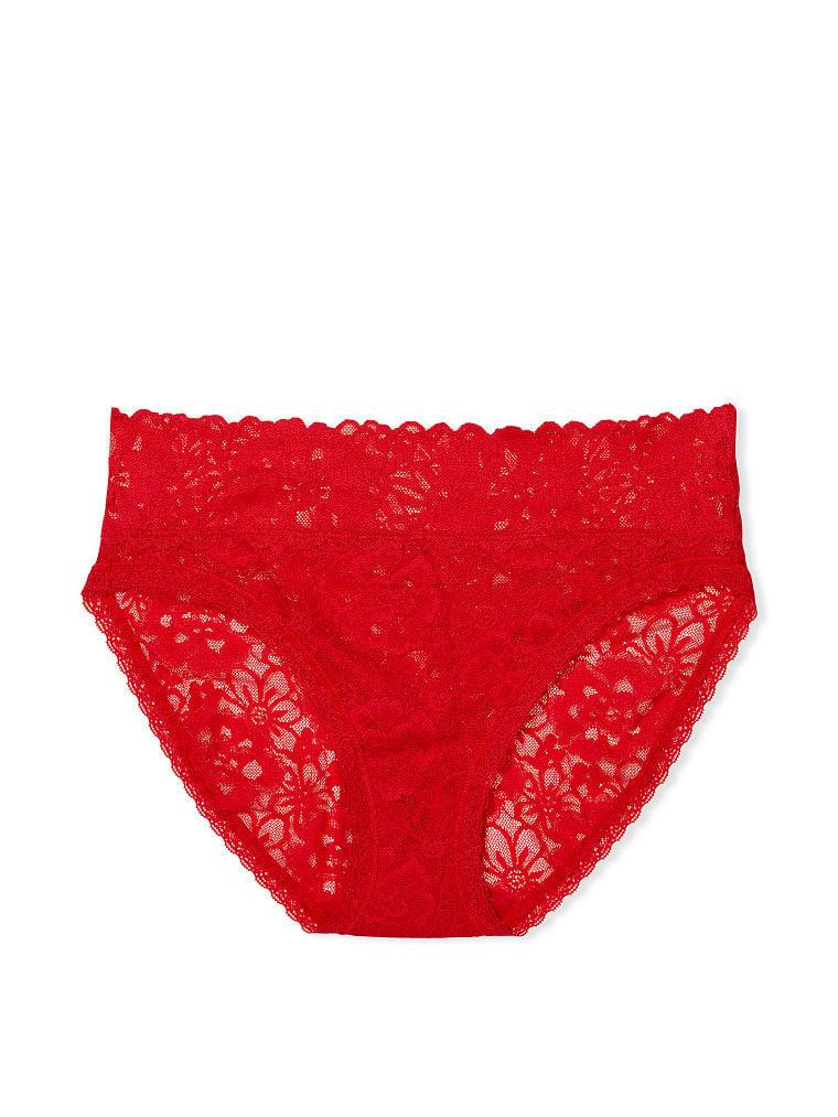 Трусики женские Victoria's Secret Lacie High Leg кружевные M Красный (2094931845)