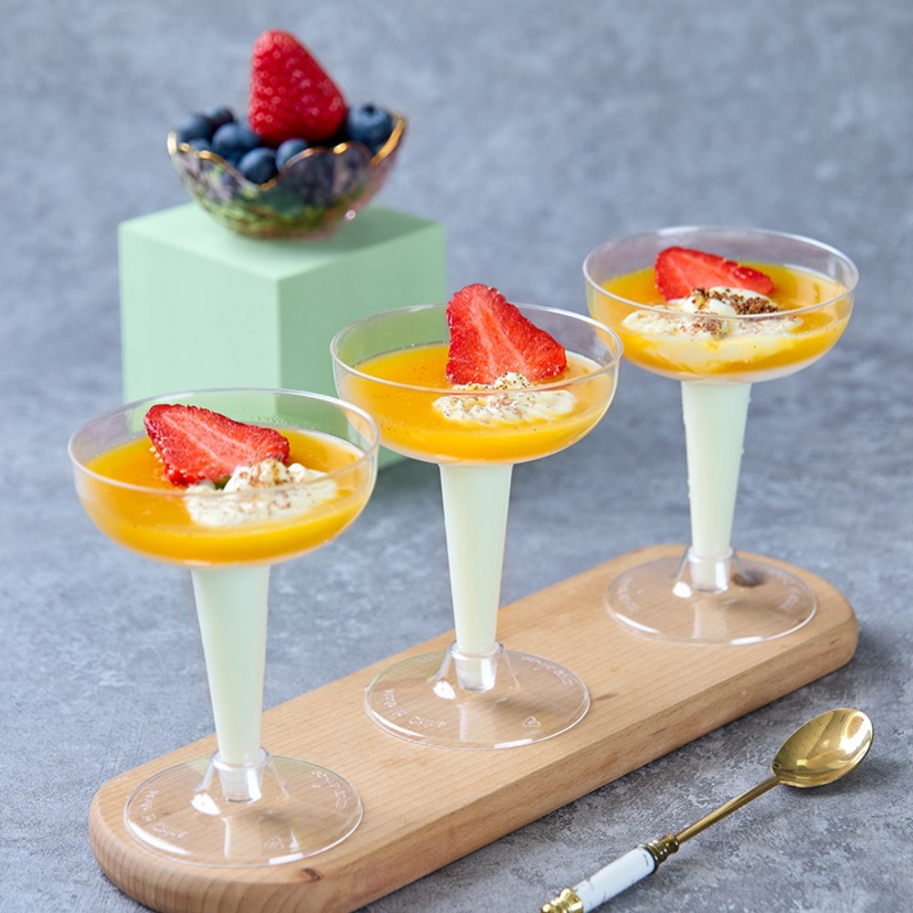 Набор бокалов для маргариты пластиковые многоразовые фуршетные для коктейлей со съемной ножкой 140 мл 10 шт.