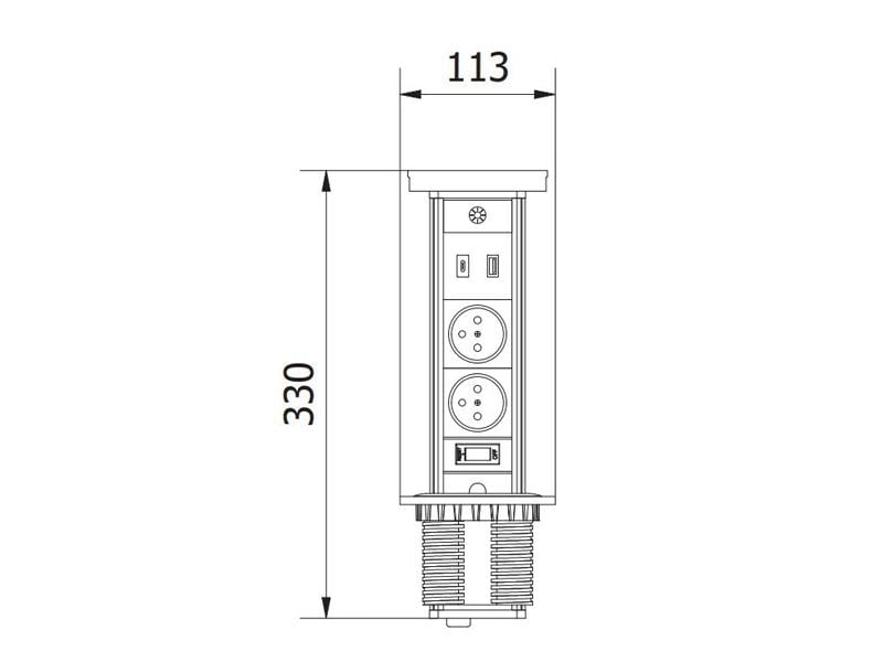 Блок розетковий висувний GTV CAMINO 2 розетки Schuko USB A + C QC бездротове заряджання 10W кабель 1,5 м Білий (5079) - фото 5