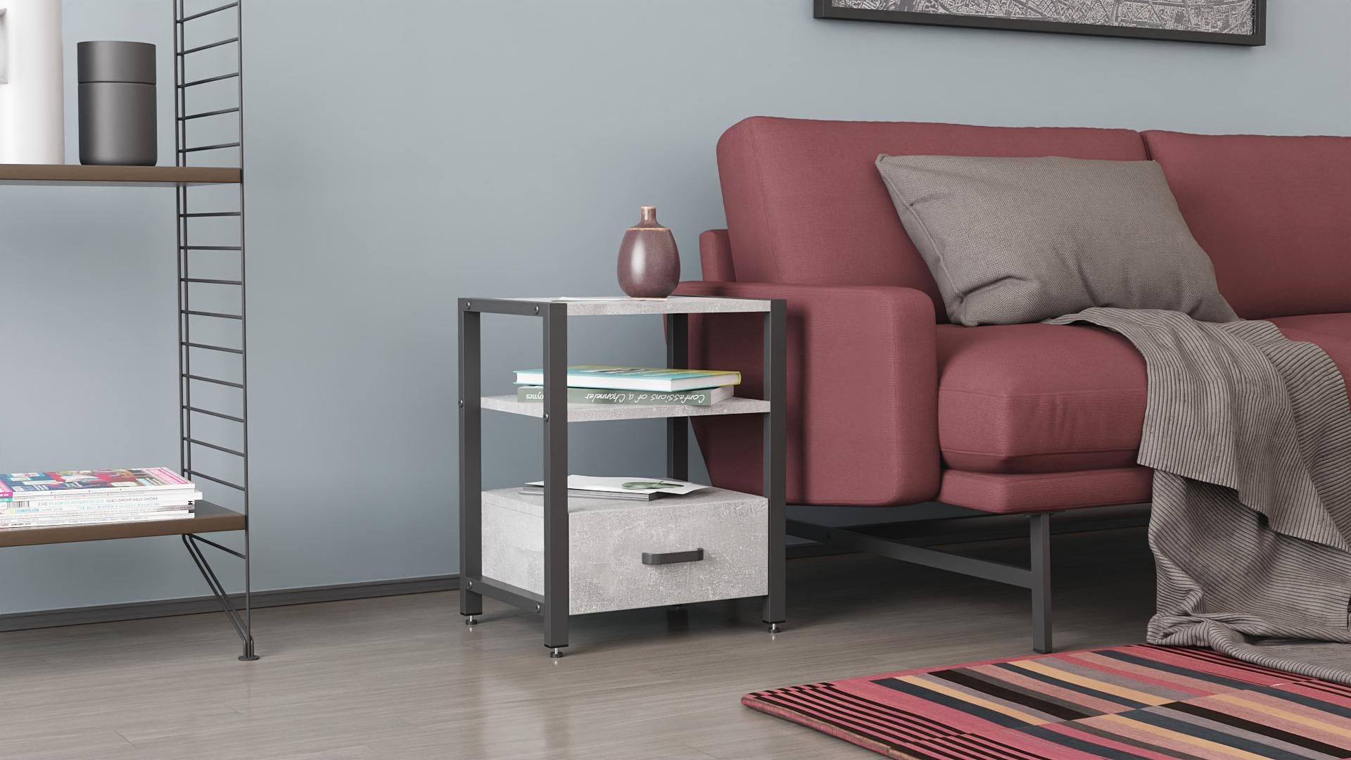 Тумба универсальная Ferrum-decor Вивьен ДСП 16 мм 1/1 50x41x40 Черный/Бетон (FRD-106936) Тумба универсальная Ferrum-decor Вивьен ДСП 16 мм 1/1 50x41x40 Черный/Бетон (FRD-106936)