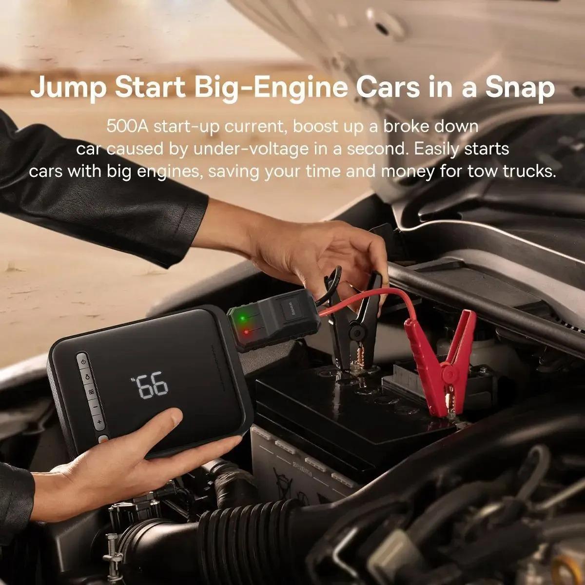 Пусковий пристрій BASEUS Super Energy 2in1 Car Jump Starter 8000 mAh з вбудованим компресором - фото 5 Пусковий пристрій BASEUS Super Energy 2in1 Car Jump Starter 8000 mAh з вбудованим компресором - фото 5