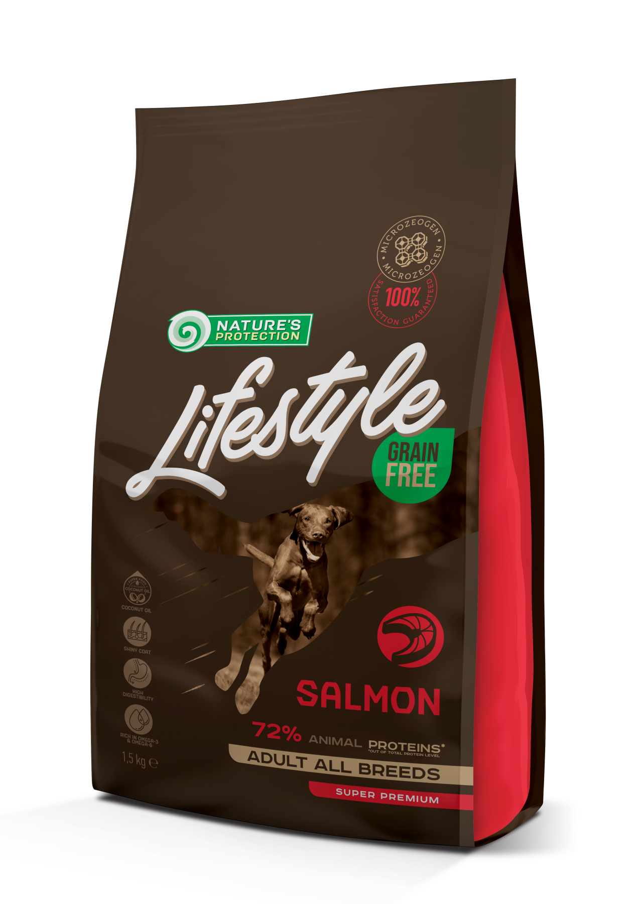 Корм сухий Nature's Protection Lifestyle Grain Free Salmon All Breeds з лососем для дорослих собак 1,5 кг (NPLS45677)