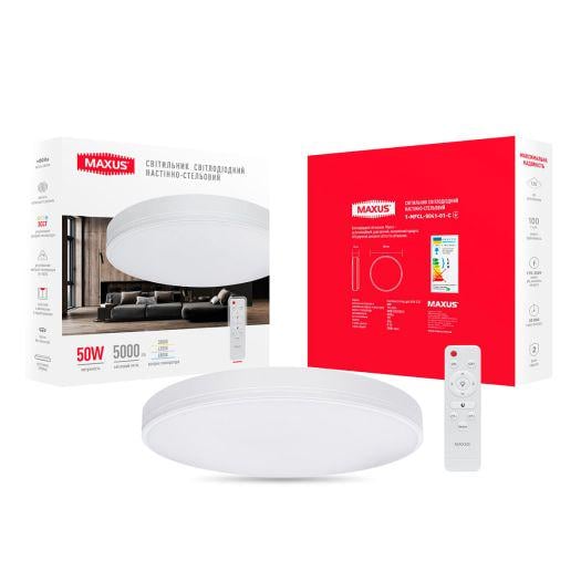 Світильник світлодіодний настінно-стельовий з пультом Maxus Functional Ceiling light 3CCT 50W (1-MFCL-5041-01-C) - фото 5