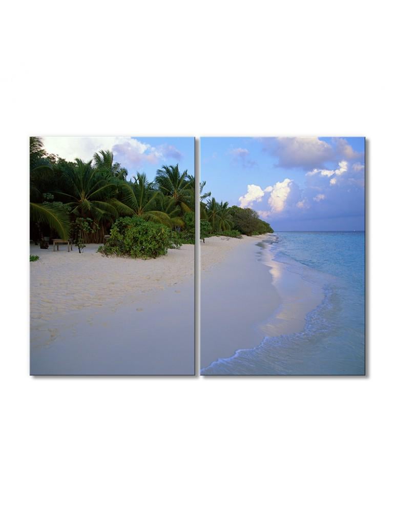 Картина модульная Пальмы вдоль побережья 2 модуля 60x90 см
