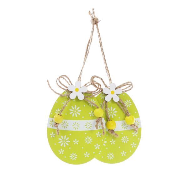 Украшения пасхальные на подвесе BonaDi Яйцо 8,5 см 2 шт Зеленые (781-914)