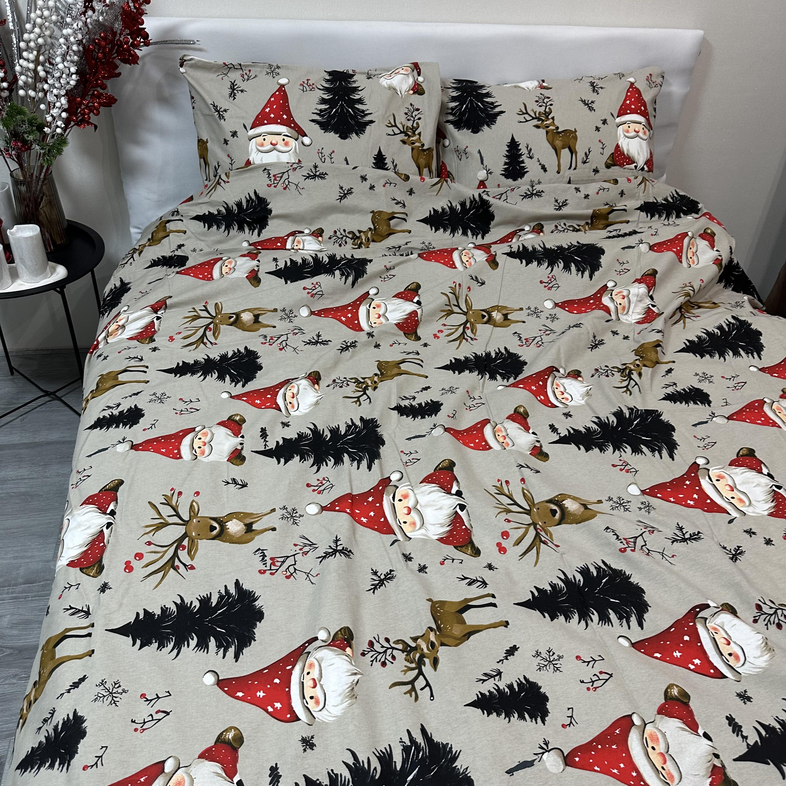 Комплект постільної білизни байкова Зимовий євро Сірий (байка 11-3) - фото 7 Комплект постільної білизни байкова Зимовий євро Сірий (байка 11-3) - фото 7