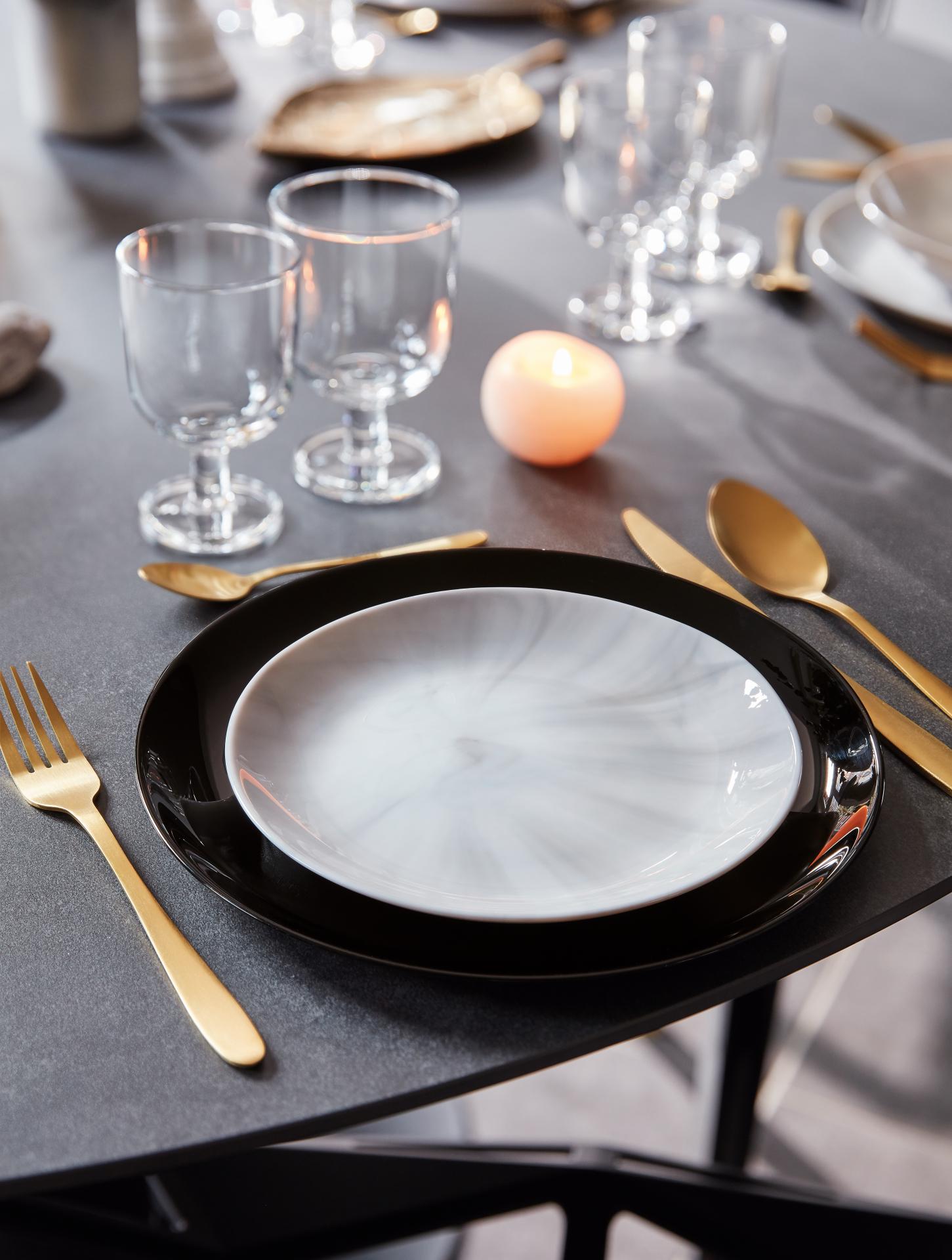 Тарелка Luminarc Diwali Marble 25 см Серый (UG-P9908) - фото 2 Тарелка Luminarc Diwali Marble 25 см Серый (UG-P9908) - фото 2