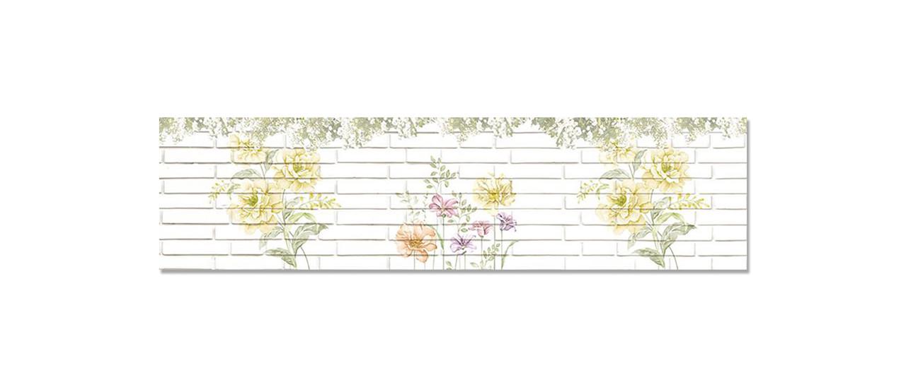 Наклейка виниловая на кухню Zatarga Под Кирпич/Цветы 650х2500 мм (1289776697)