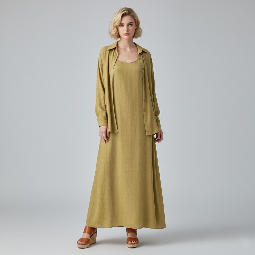 Костюм-двойка женский летнее платье и рубашка L (GF-15) - фото 1