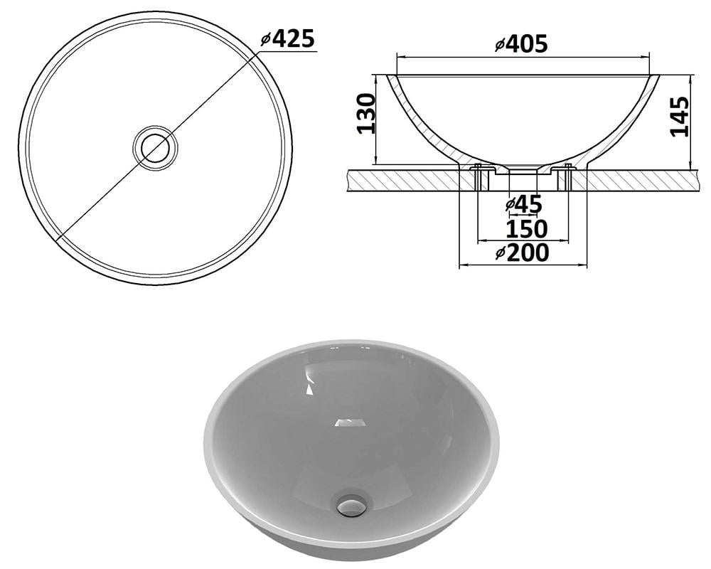 Умивальник Snail Камелія 425х425 мм Сапфір глянець (147А801) - фото 2 Умивальник Snail Камелія 425х425 мм Сапфір глянець (147А801) - фото 2