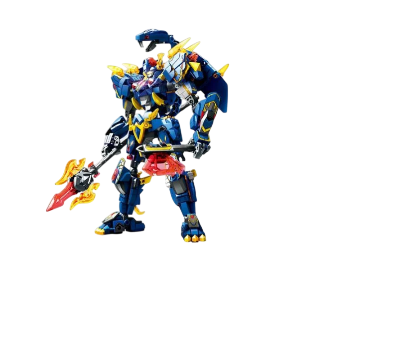 Конструктор дитячий трансформер Sembo Block Черепаха-Змія 799 дет. Синій