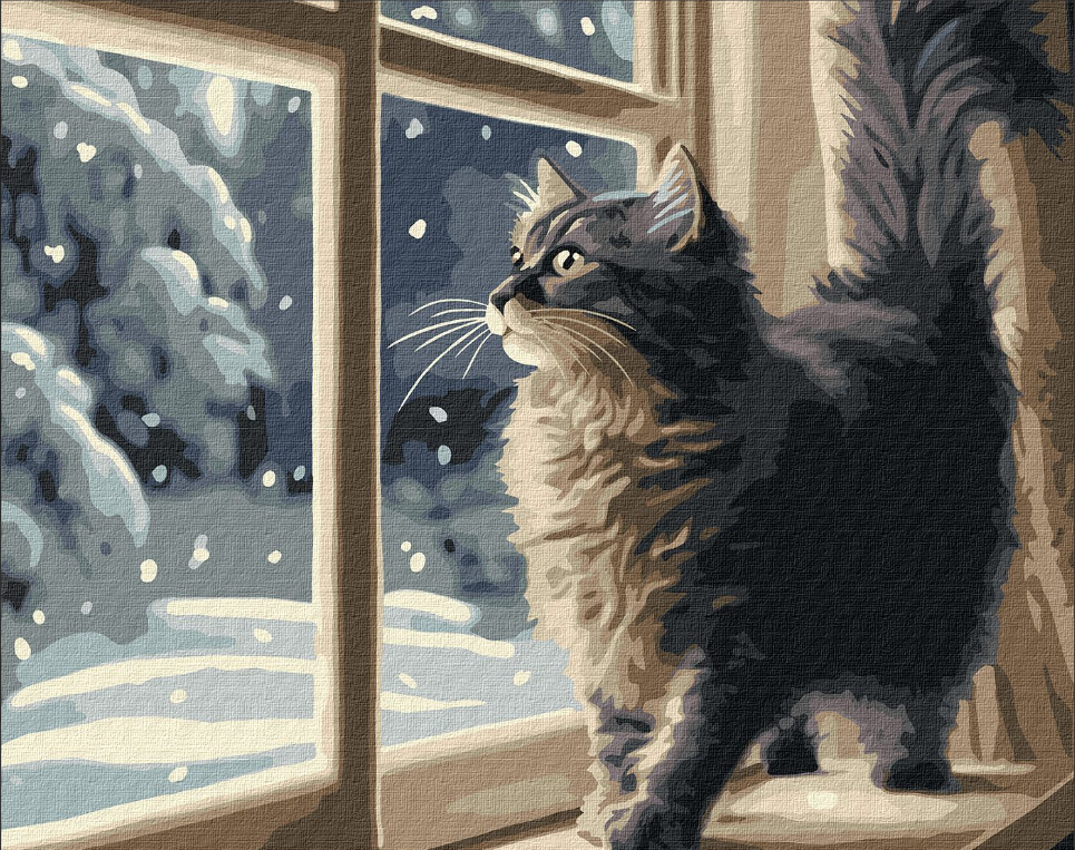 Картина по номерам Идейка Снегопад за окном 40х50 см (KHO6550)