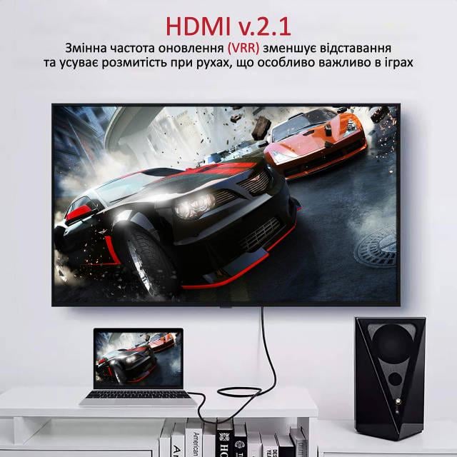 Кабель Promate ProLink8K-200 HDMI 2.1 UltraHD-8K HDR eARC 2 м Black - фото 3