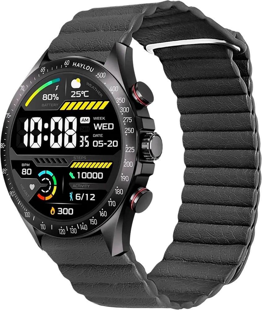Ремінець шкіряний Genis для Haylou Solar Pro LS18 Black (40838-2B) Ремінець шкіряний Genis для Haylou Solar Pro LS18 Black (40838-2B)