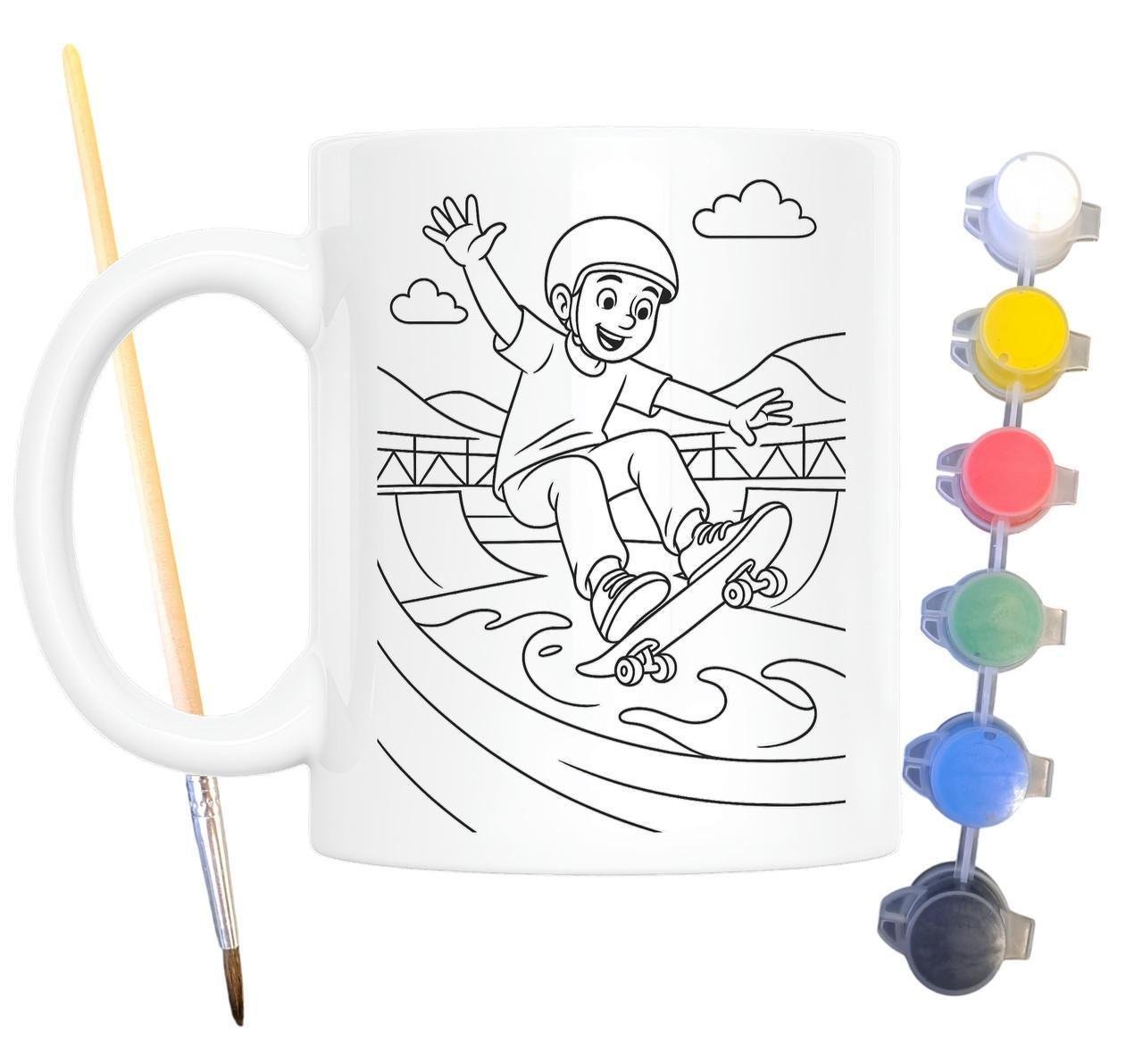Набор для творчества кружка раскраска Скейтер 330 мл Белый (КР0165) Набор для творчества кружка раскраска Скейтер 330 мл Белый (КР0165)