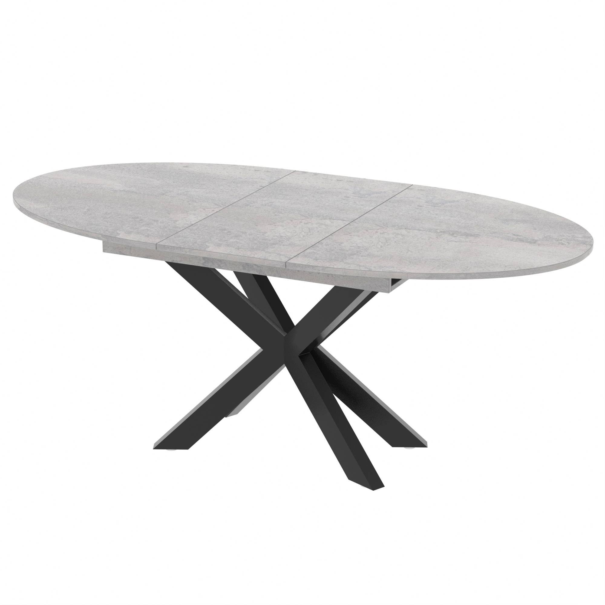 Обеденный стол раздвижной СПАЙДЕР ОВАЛ ДСП Бетонный камень (2824833)
