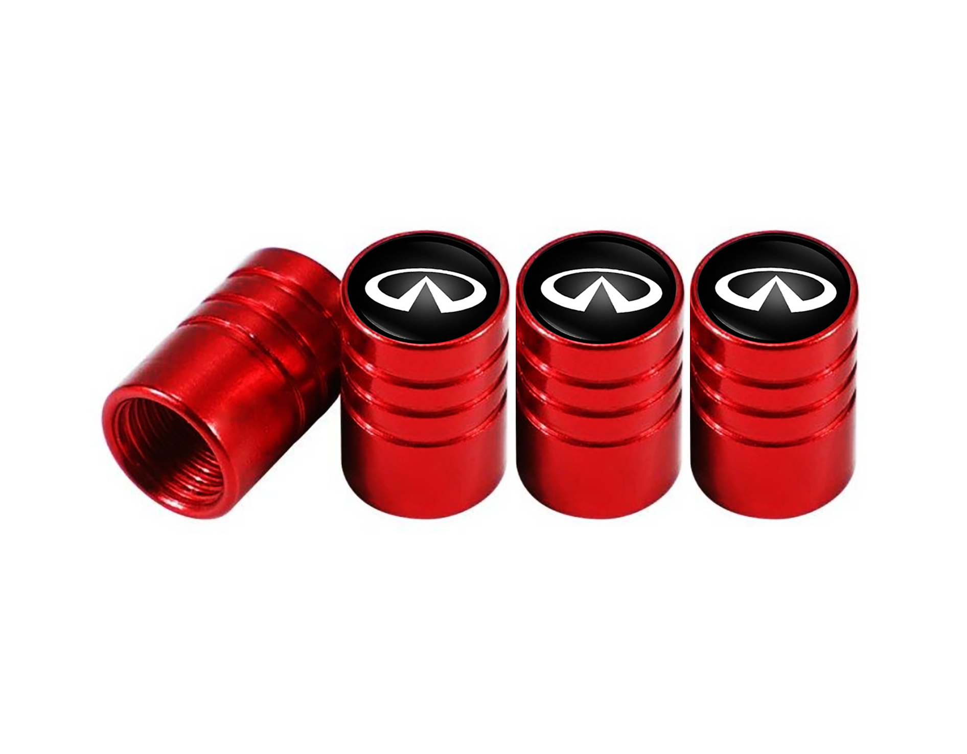 Набор колпачков на ниппель для автомобиля SUNROZ Caps Long Infinity 4 шт. Red