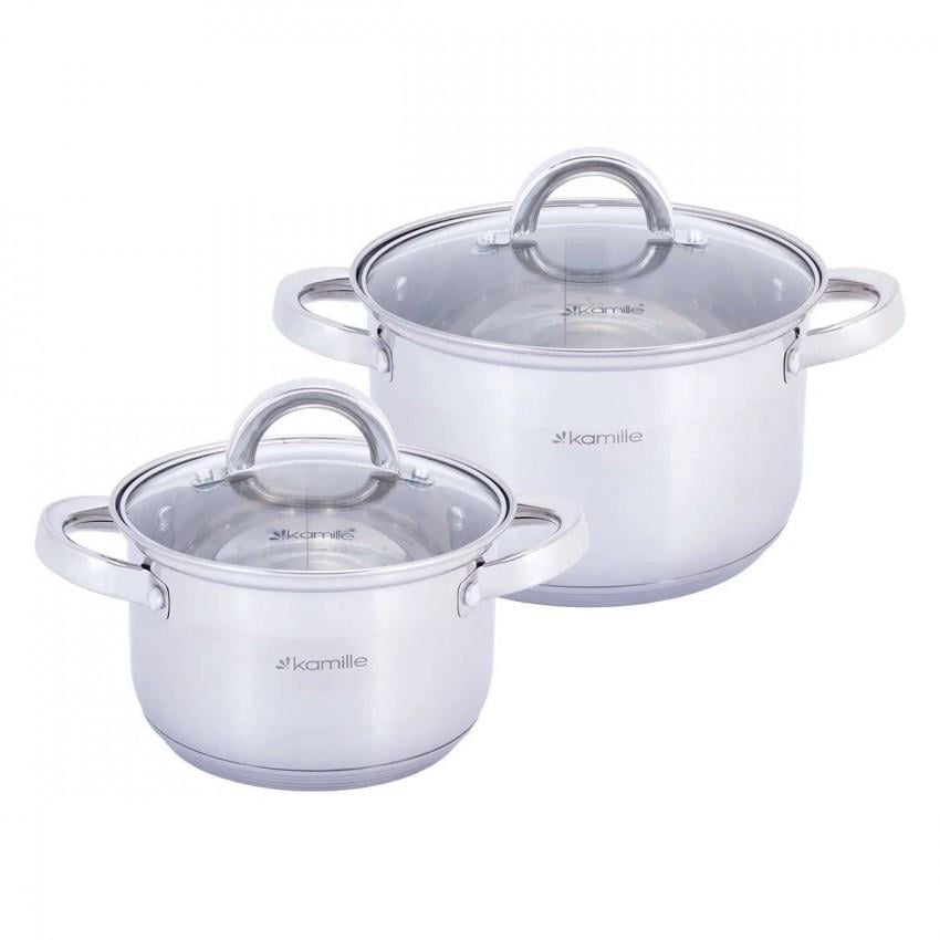 Набір каструль Kamille KM-5627S з нержавіючої сталі 4 пр. (1095552037)