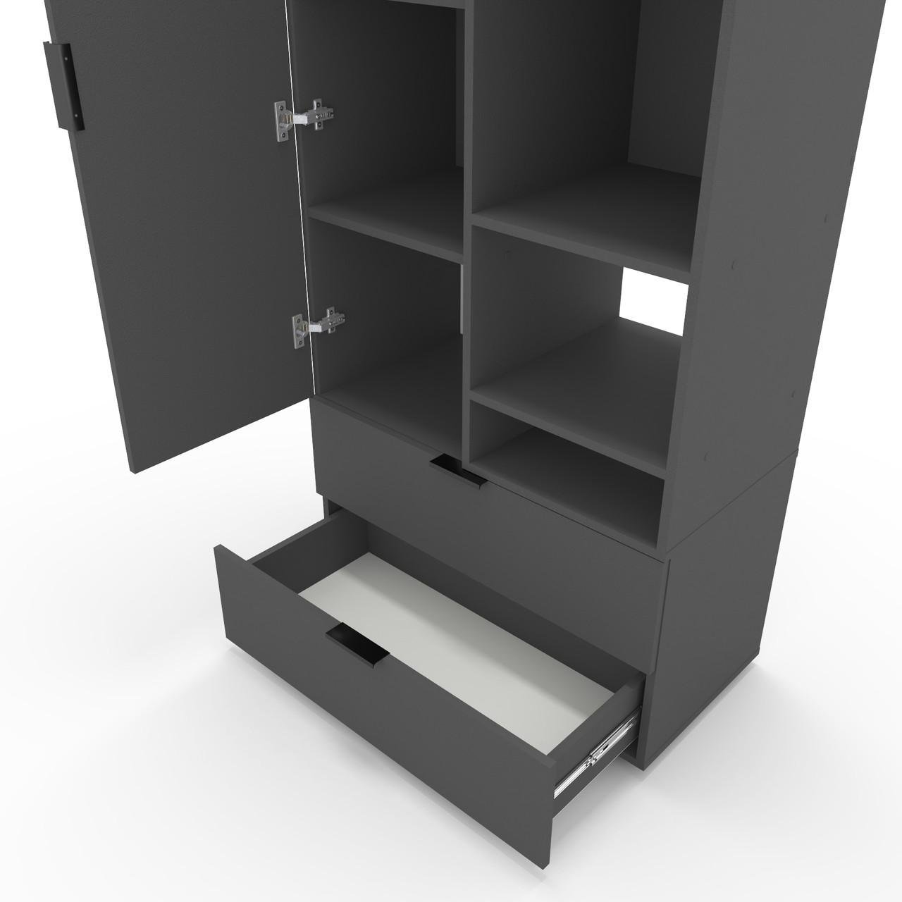 Шкаф Metkas Home A001R ЛДСП 800x420x2300 мм Антрацитовый - фото 3 Шкаф Metkas Home A001R ЛДСП 800x420x2300 мм Антрацитовый - фото 3