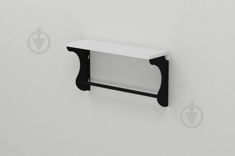 Полка настенная Ferrum-decor Юзиби 270x600x150 металл Черный ДСП Белое 16 мм (UZI0022)