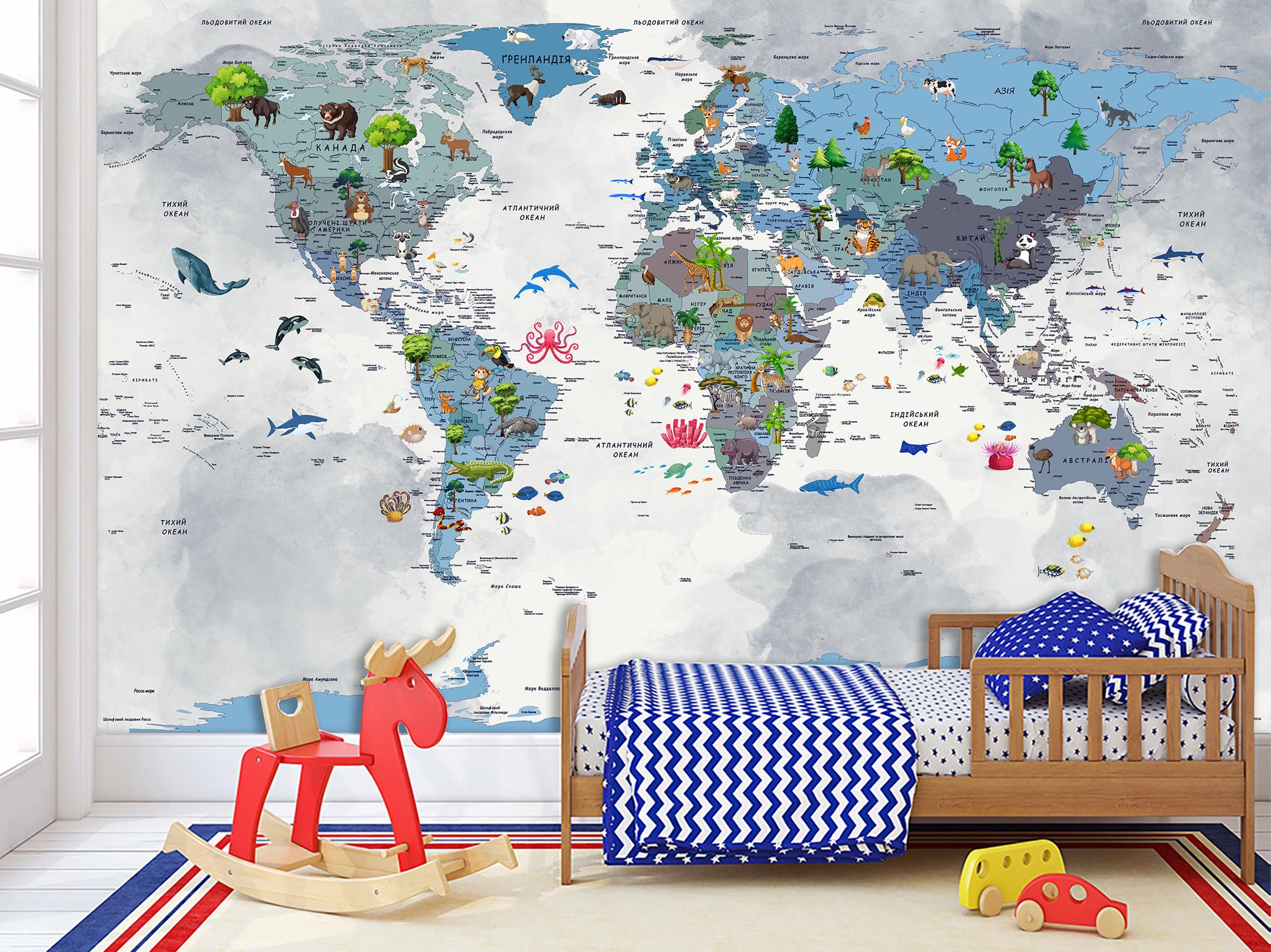 Фотошпалери флізелінові Upstream Дитяча карта світу 153х230 см (S5KM-003/3) - фото 6 Фотошпалери флізелінові Upstream Дитяча карта світу 153х230 см (S5KM-003/3) - фото 6