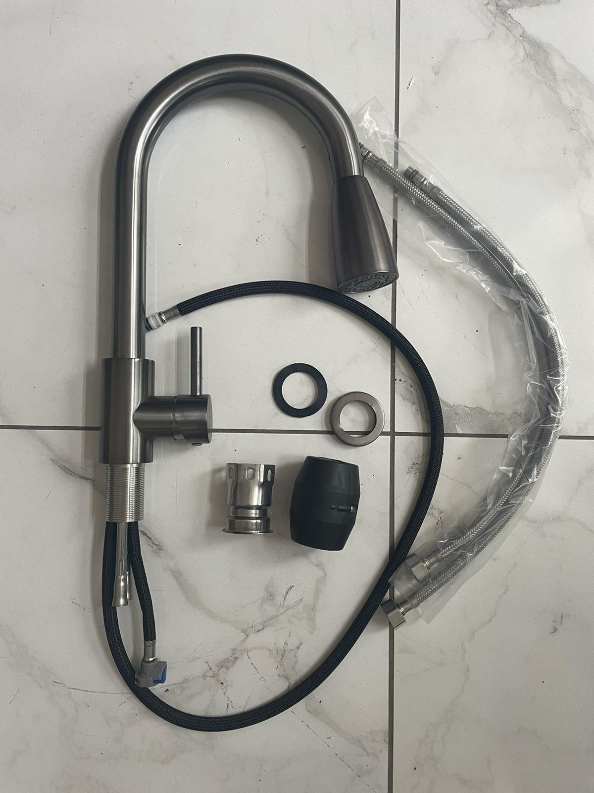 Мойка кухонная Kraft 5050 PVD Черный/крафт Kraft 3011 PVD с вытяжным изливом двухрежимный - фото 19