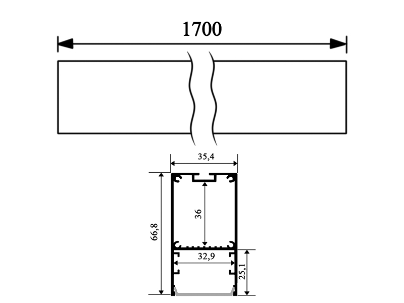Светильник светодиодный подвесной линейный LEDUA N44-1700 220V 46W 4500К Черный (25313682) - фото 3 Светильник светодиодный подвесной линейный LEDUA N44-1700 220V 46W 4500К Черный (25313682) - фото 3