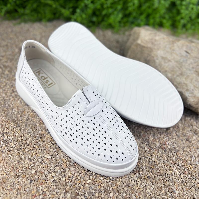 Мокасини жіночі Е-007020-1 перфорована шкіра р. 36 23-23,5 см Білий (25330830) - фото 4 Мокасини жіночі Е-007020-1 перфорована шкіра р. 36 23-23,5 см Білий (25330830) - фото 4