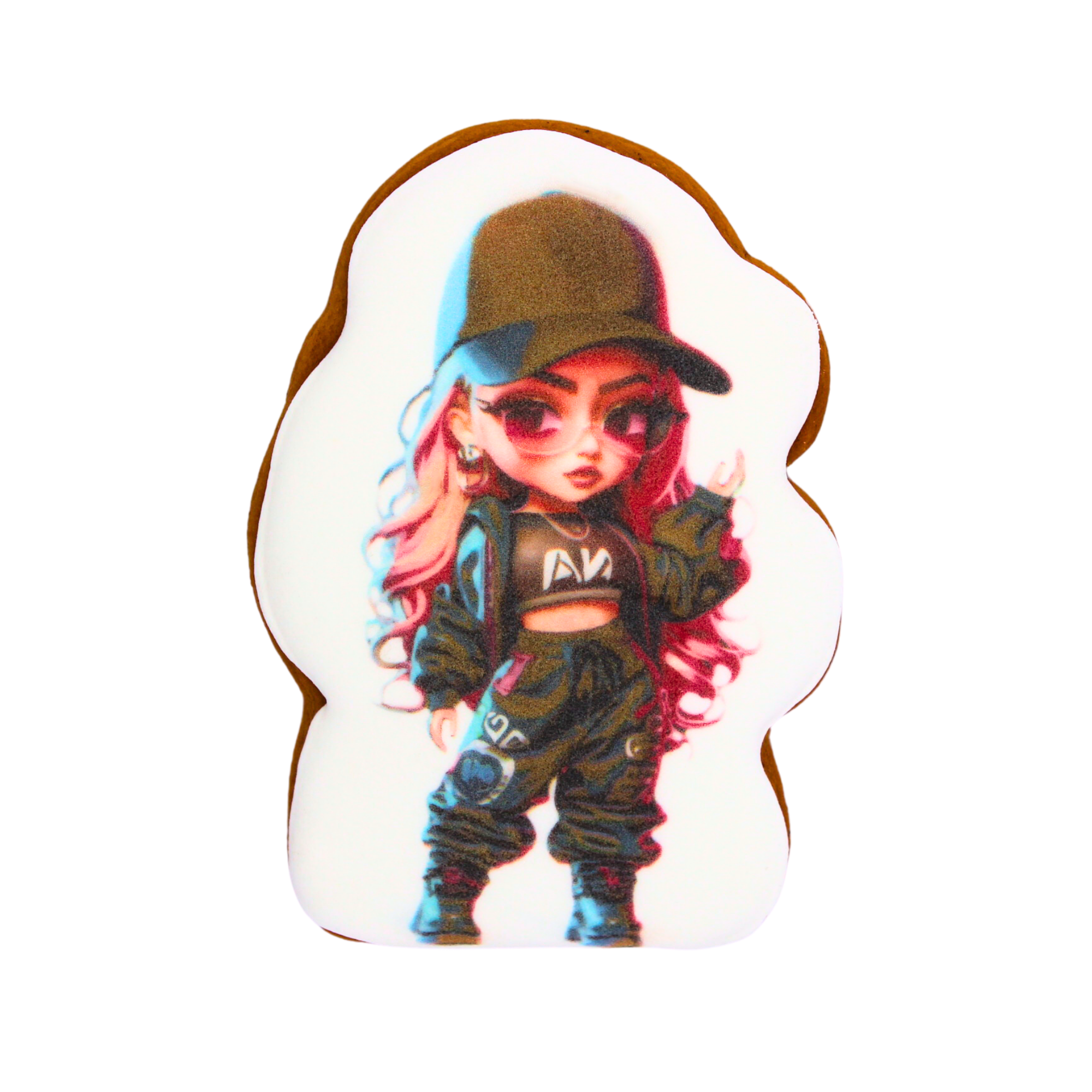 Пряник с принтом Крафт Печиво Девочка в черном 45 г