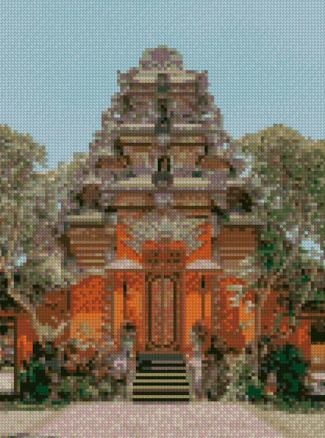 Алмазная мозаика Strateg Тибетский монастырь 30х40 см (HX067)