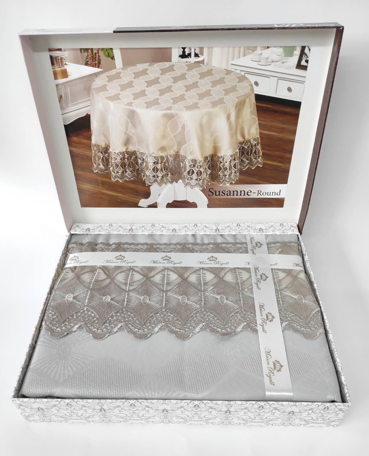 Скатерть с кружевом Maison Royale 160 круг Susanne Grey (CN6896)