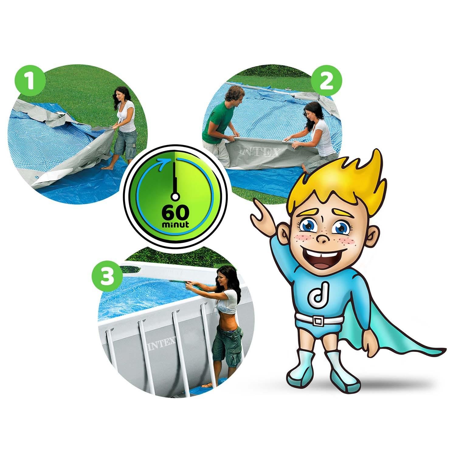 Бассейн каркасный овальный Intex 26796 21в1 503x274x122 см Серый (410980) - фото 9 Бассейн каркасный овальный Intex 26796 21в1 503x274x122 см Серый (410980) - фото 9