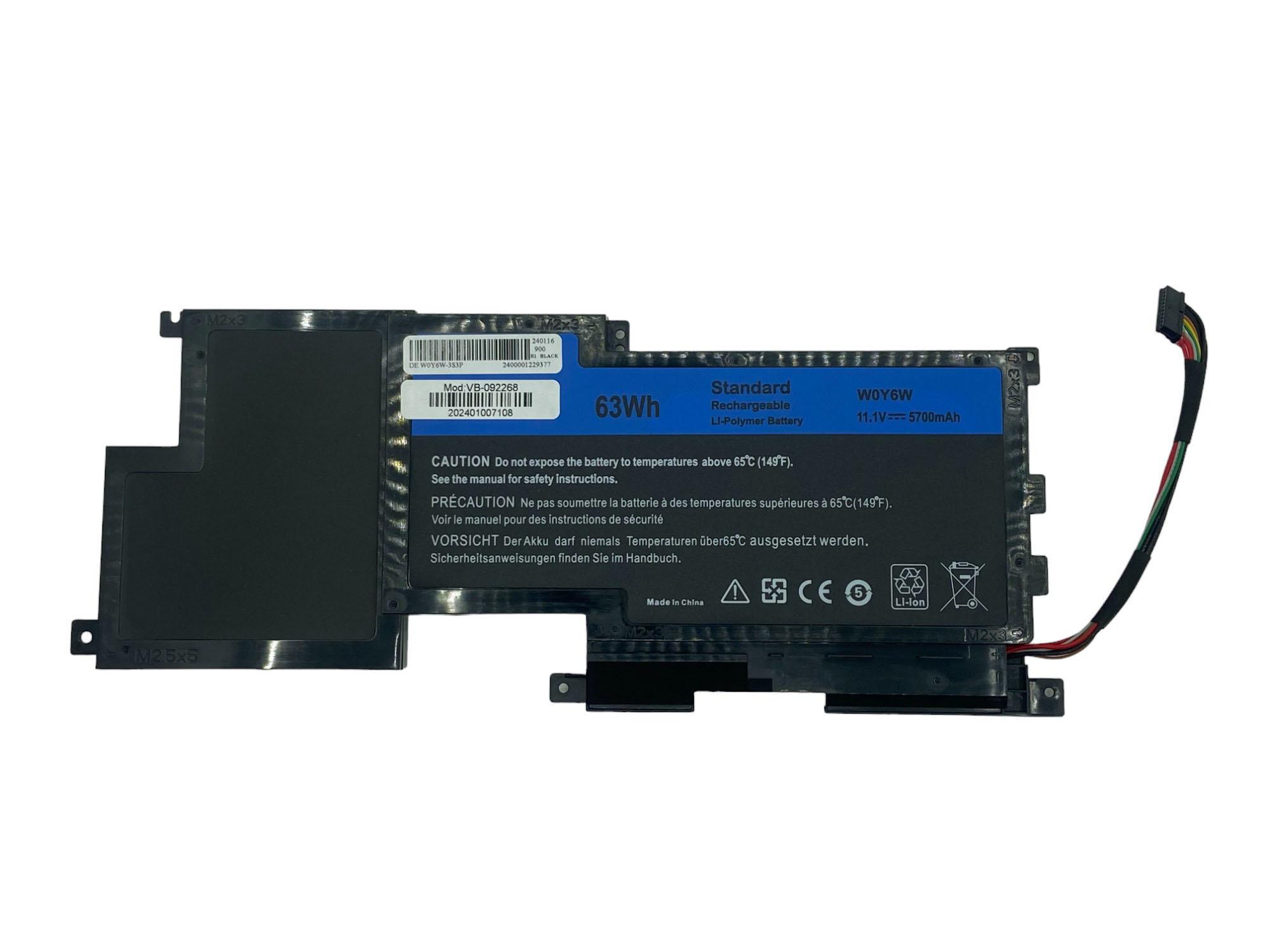 Акумулятор для ноутбука Dell W0Y6W XPS 15-L521x XPS L521x 11,1V 5700 mAh OEM Black