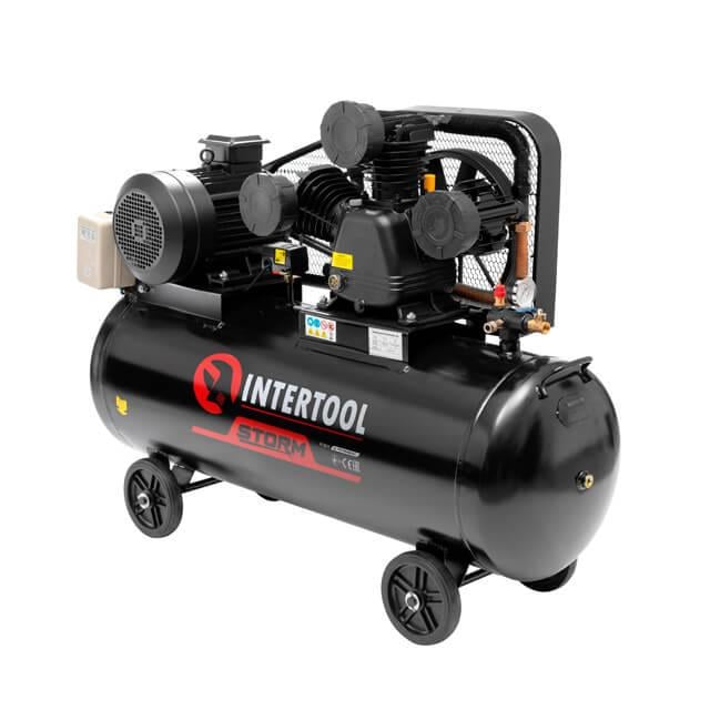 Компрессор Intertool PT-0040 200 л 7,5 кВт 380 В 10 атм 1050 л/мин 3 цилиндра 80 дБ