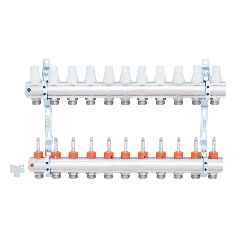 Коллектор Icma К013 с расходомерами 11 контуров 1" (S11511_00005250) - фото 2