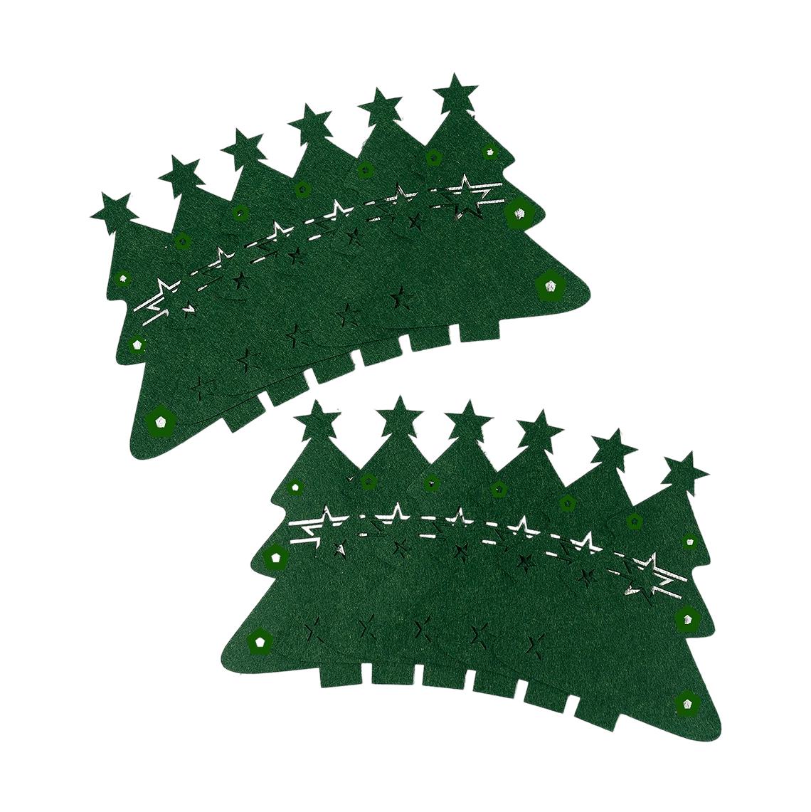 Салфетки-куверты сервировочные для столовых приборов 12 чехлов (SERYAL-GRN-1380)