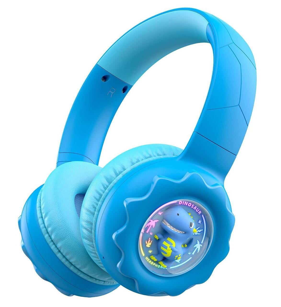 Наушники детские беспроводные Onikuma M45 Динозавр с микрофоном/bluetooth 5.4/RGB Синий (36244720)