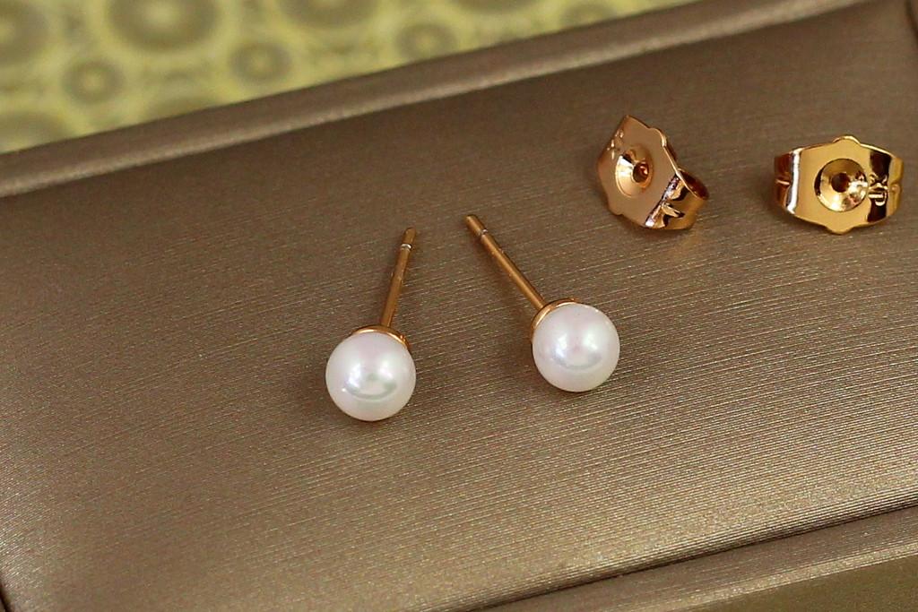 Серьги гвоздики Xuping Jewelry жемчуг 5 мм Золотистый (2351723263)