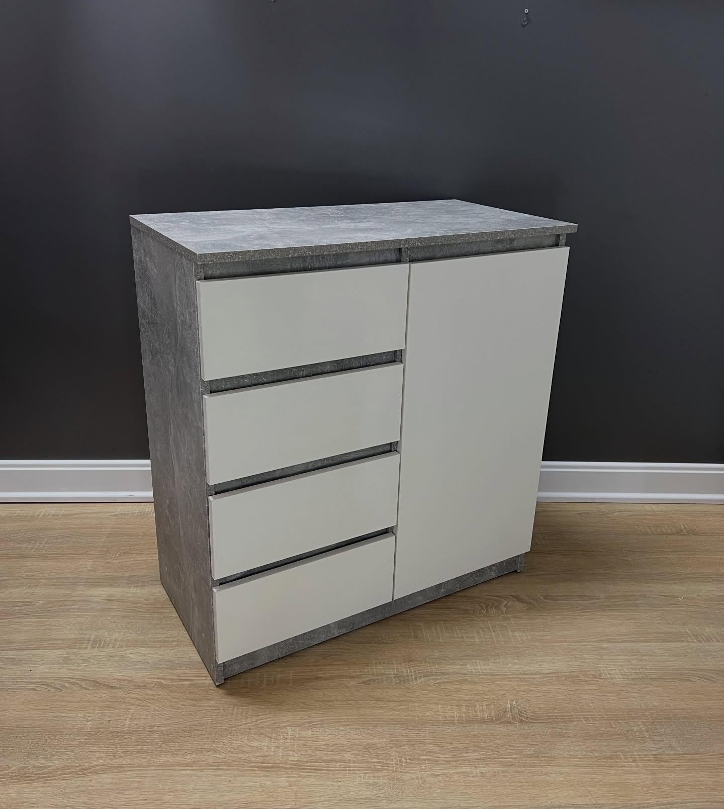 Комод Norman 805x410x860 мм Бетон/Белый