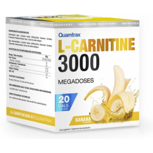 Жироспалювач Quamtrax L-Carnitine 3000 20 флаконів Банан