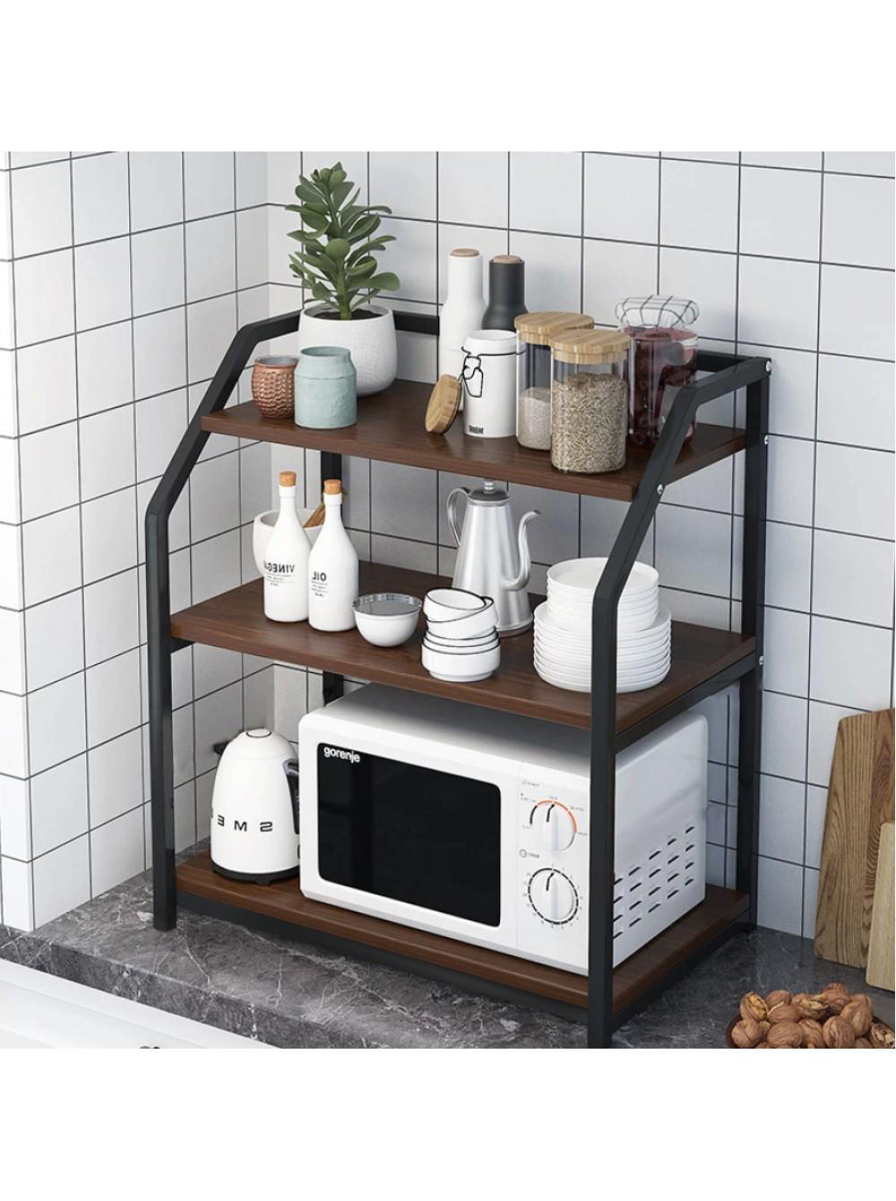 Подставка для микроволновки MSM металлическая в стиле Loft Орех (700-82)