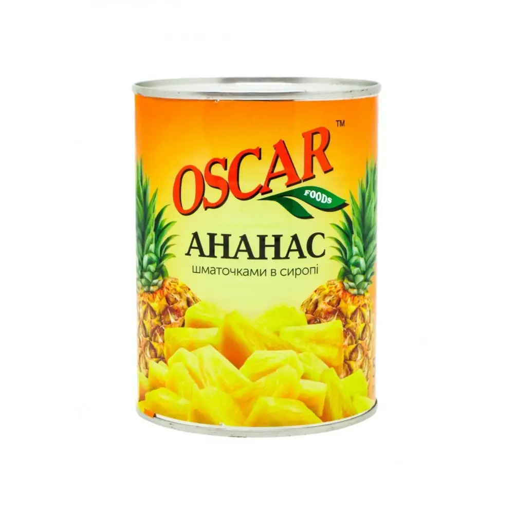 Ананас кусочками в сиропе Oscar 580 мл (4820072980040)