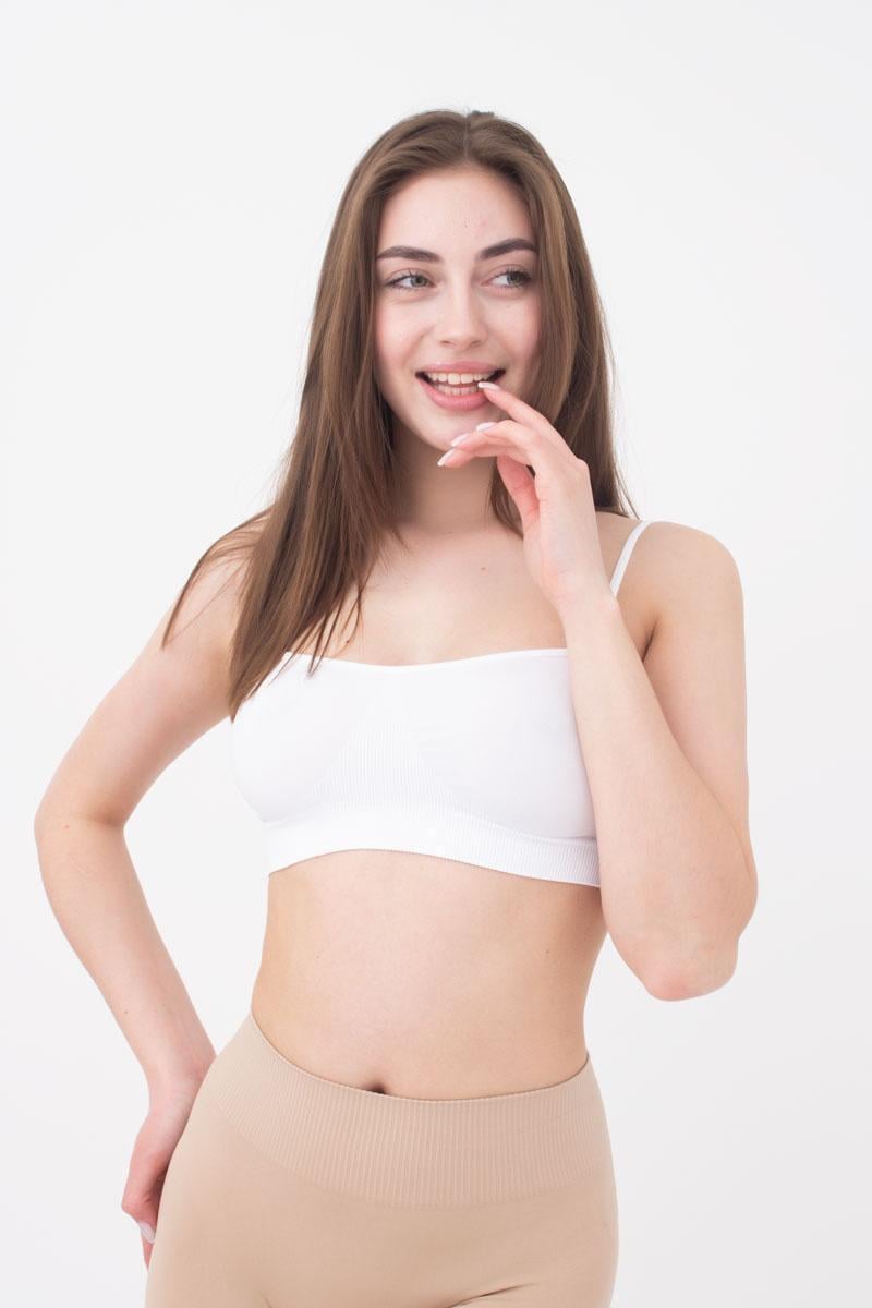 Топ безшовний Giulia CAMI TOP на тонких бретелях L/XL White/White (4823102997070)