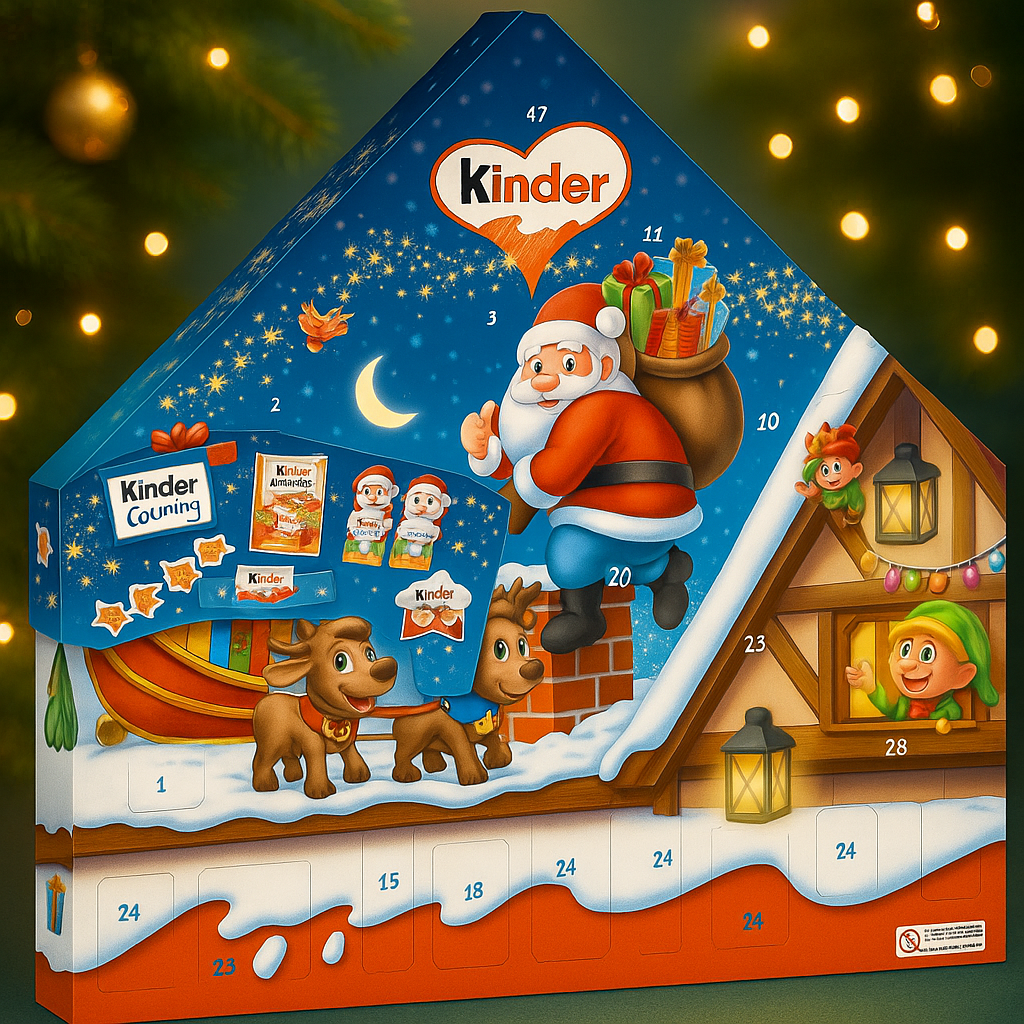 Адвент календарь новогодний Домик Кinder Maxi Mix 24 сюрприза 351 г